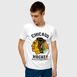 Футболка хлопковая мужская CHICAGO BLACKHAWKS NHL, цвет: белый — фото 2