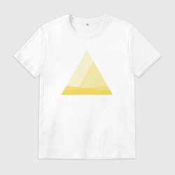 Футболка хлопковая мужская Градиентный треугольник 5, цвет: белый