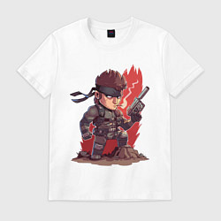 Футболка хлопковая мужская Solid Snake, цвет: белый