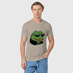 Футболка хлопковая мужская Pepe в очках EZ, цвет: миндальный — фото 2