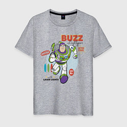 Футболка хлопковая мужская Buzz Lightyear, цвет: меланж