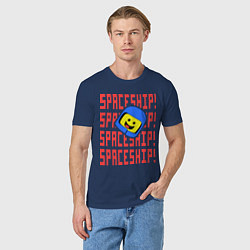 Футболка хлопковая мужская Spaceship, цвет: тёмно-синий — фото 2