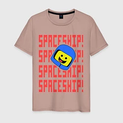 Футболка хлопковая мужская Spaceship, цвет: пыльно-розовый