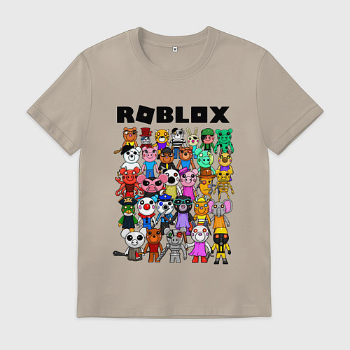 Мужская футболка ROBLOX PIGGY / Миндальный – фото 1
