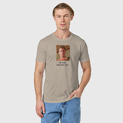 Футболка хлопковая мужская He had dreams too, цвет: миндальный — фото 2