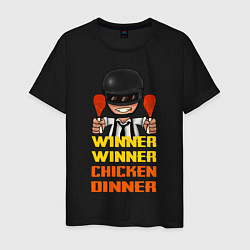 Футболка хлопковая мужская PUBG Winner Chicken Dinner, цвет: черный