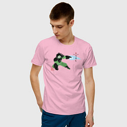 Футболка хлопковая мужская Васаби цвета светло-розовый — фото 2