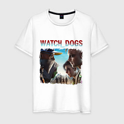 Футболка хлопковая мужская Watch dogs Z, цвет: белый
