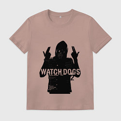 Футболка хлопковая мужская Watch dogs 2 Z, цвет: пыльно-розовый