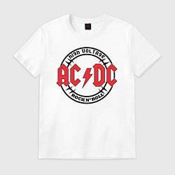 Футболка хлопковая мужская ACDC, цвет: белый