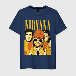 Футболка хлопковая мужская Nirvana, цвет: тёмно-синий