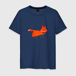 Футболка хлопковая мужская Рыжая лисичка, цвет: тёмно-синий