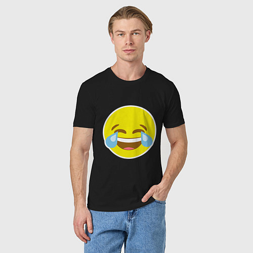 Мужская футболка Эмоджи смех / Черный – фото 3