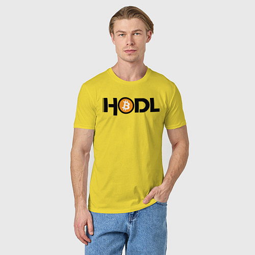 Мужская футболка HODL Bitcoin / Желтый – фото 3