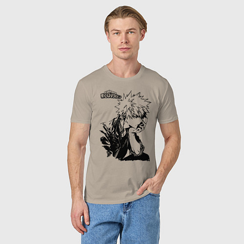 Мужская футболка Моя геройская академия / Миндальный – фото 3