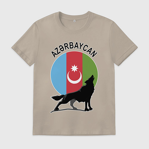 Мужская футболка Азербайджан / Миндальный – фото 1