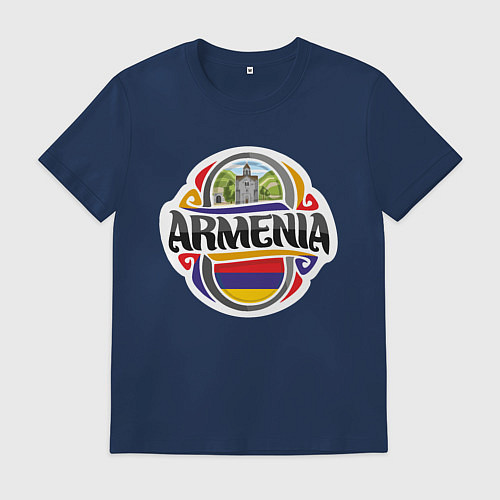 Мужская футболка Армения / Тёмно-синий – фото 1