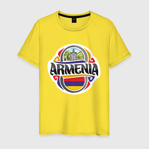 Мужская футболка Армения / Желтый – фото 1
