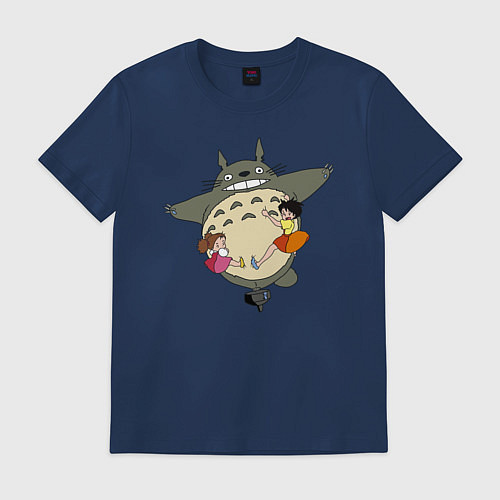 Мужская футболка Тоторо и девочки / Тёмно-синий – фото 1