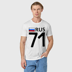 Футболка хлопковая мужская RUS 71, цвет: белый — фото 2