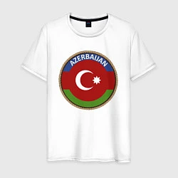 Футболка хлопковая мужская Азербайджан, цвет: белый