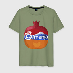 Футболка хлопковая мужская Армения, цвет: авокадо