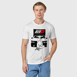 Футболка хлопковая мужская INITIAL D, цвет: белый — фото 2