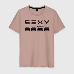 Футболка хлопковая мужская Tesla sexy, цвет: пыльно-розовый