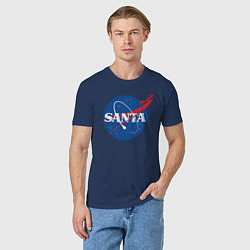 Футболка хлопковая мужская SANTA NASA, цвет: тёмно-синий — фото 2