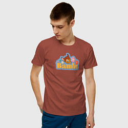 Футболка хлопковая мужская Бэмби, цвет: кирпичный — фото 2