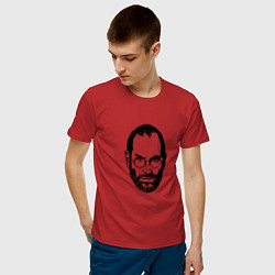 Футболка хлопковая мужская Стив Джобс, цвет: красный — фото 2