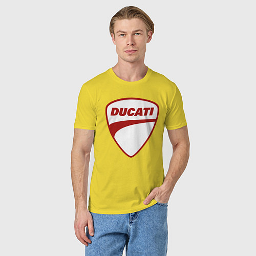 Мужская футболка Ducati Logo Дукати Лого Z / Желтый – фото 3