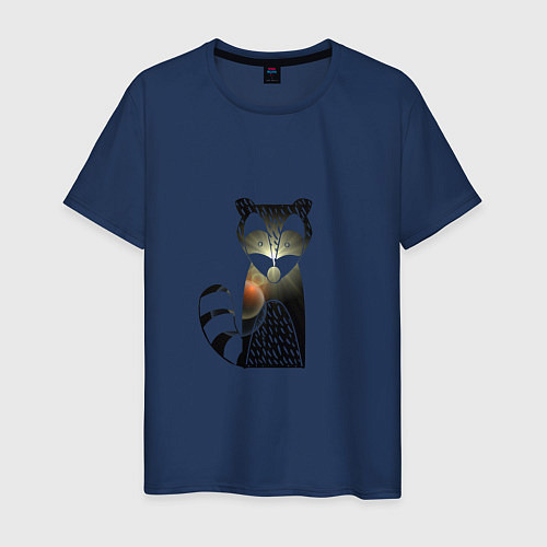 Мужская футболка Енот / Тёмно-синий – фото 1