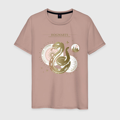 Мужская футболка Слизерин / Пыльно-розовый – фото 1