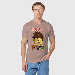 Футболка хлопковая мужская ROBLOX, цвет: пыльно-розовый — фото 2