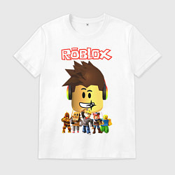 Футболка хлопковая мужская ROBLOX, цвет: белый