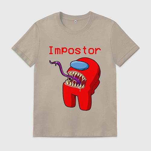 Мужская футболка AMONG US - IMPOSTOR / Миндальный – фото 1