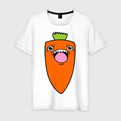 Футболка хлопковая мужская Злая морковка, цвет: белый