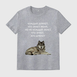 Футболка хлопковая мужская ЦИТАТА ВОЛКА, цвет: меланж
