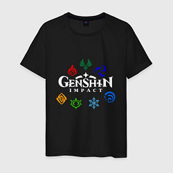 Футболка хлопковая мужская GENSHIN IMPACT, цвет: черный