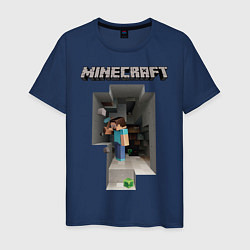 Футболка хлопковая мужская Minecraft, цвет: тёмно-синий