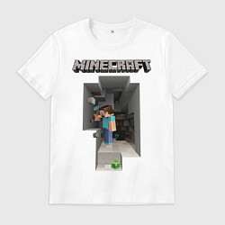 Футболка хлопковая мужская Minecraft, цвет: белый
