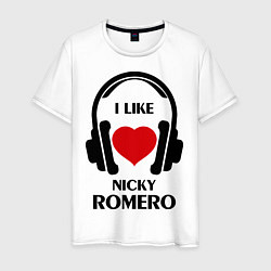 Футболка хлопковая мужская I like Nicky Romero, цвет: белый