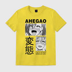 Футболка хлопковая мужская Ahegao, цвет: желтый