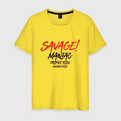 Мужская футболка SAVAGE ! / Желтый – фото 1