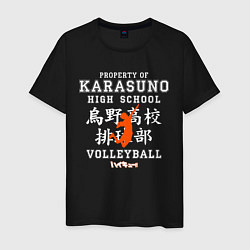 Футболка хлопковая мужская ВОЛЕЙБОЛ!! HAIKYUU!!, цвет: черный