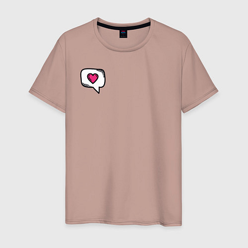 Мужская футболка Сердце / Пыльно-розовый – фото 1