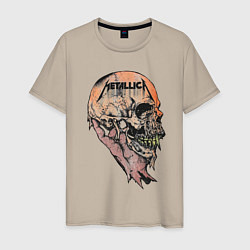 Футболка хлопковая мужская Metallica art 04, цвет: миндальный