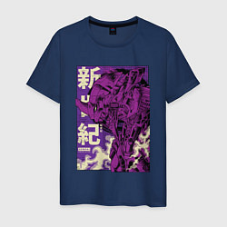 Футболка хлопковая мужская Evangelion Eva-01, цвет: тёмно-синий