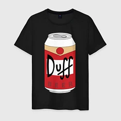Футболка хлопковая мужская Duff Beer, цвет: черный
